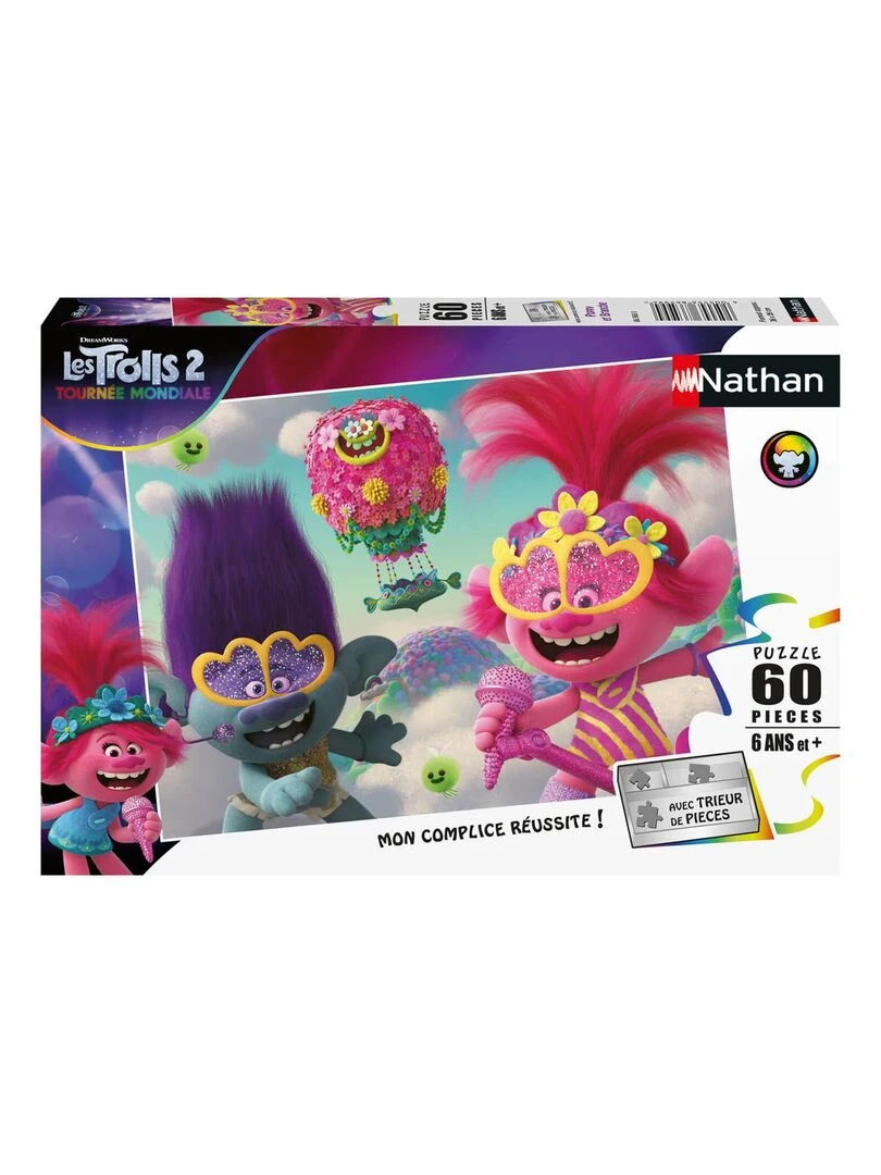 Puzzle 60 pièces : Trolls 2 : Poppy et Branche N/A