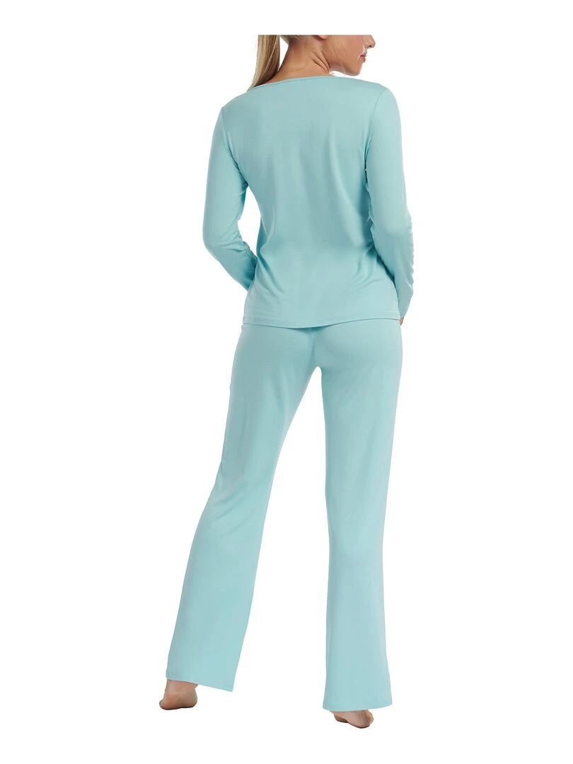 Pyjama pantalon top manches longues Liv Bleu ciel