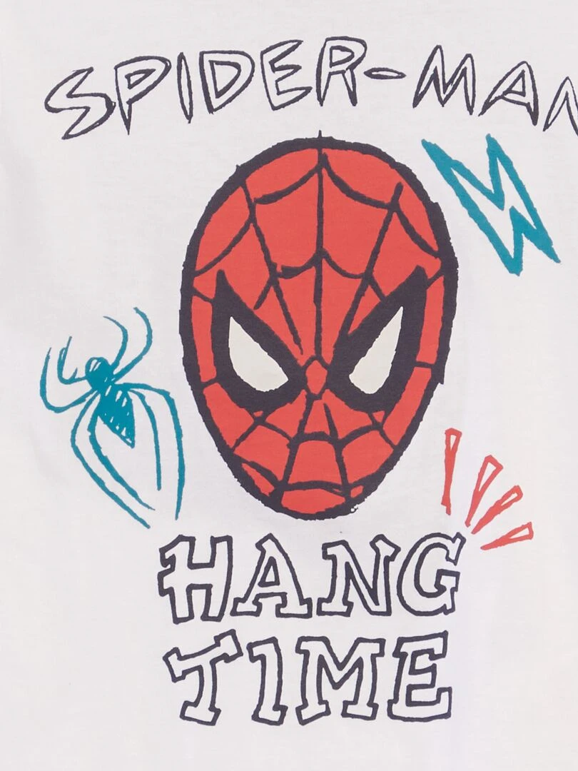 Pyjama short 'Spiderman' 2 pièces Blanc