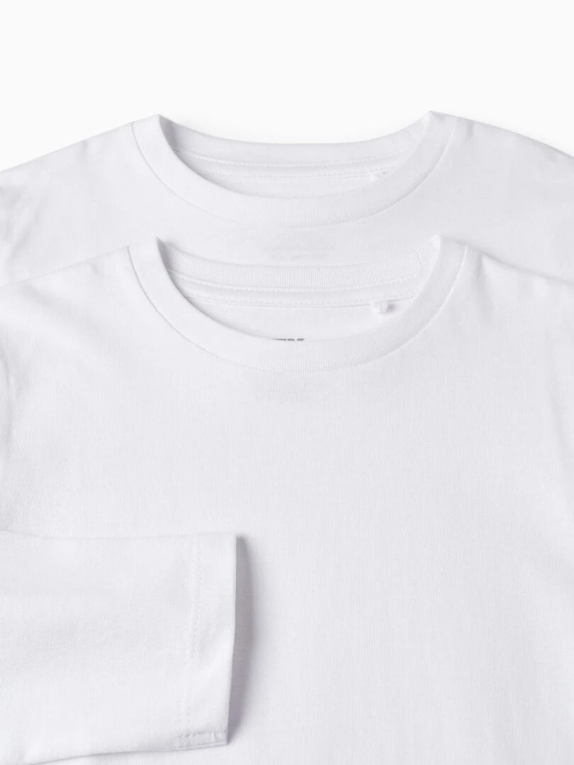 Pack 2 T shirts à manches longues pour garçon manches longues   Blanc