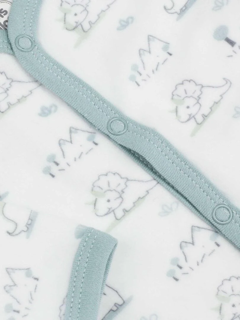Pyjama bébé o uverture devant motif Dino   Bleu