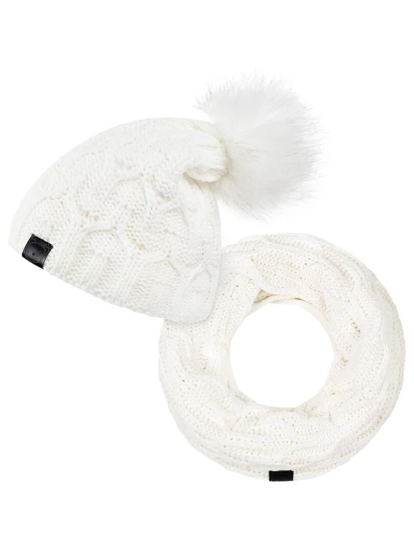 Ensemble Snood Bonnet Maribel Made in UE Blanc