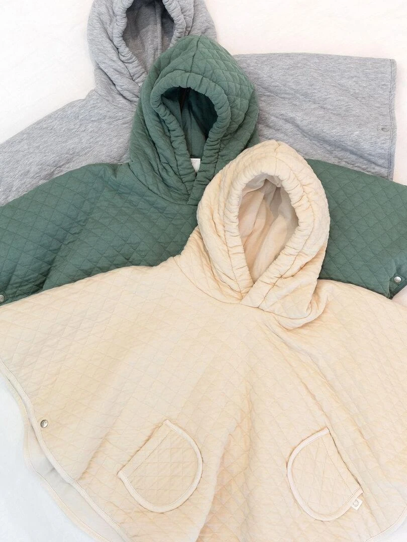 Bemini Poncho de voyage Pady Quilted et jersey   Beige coquille