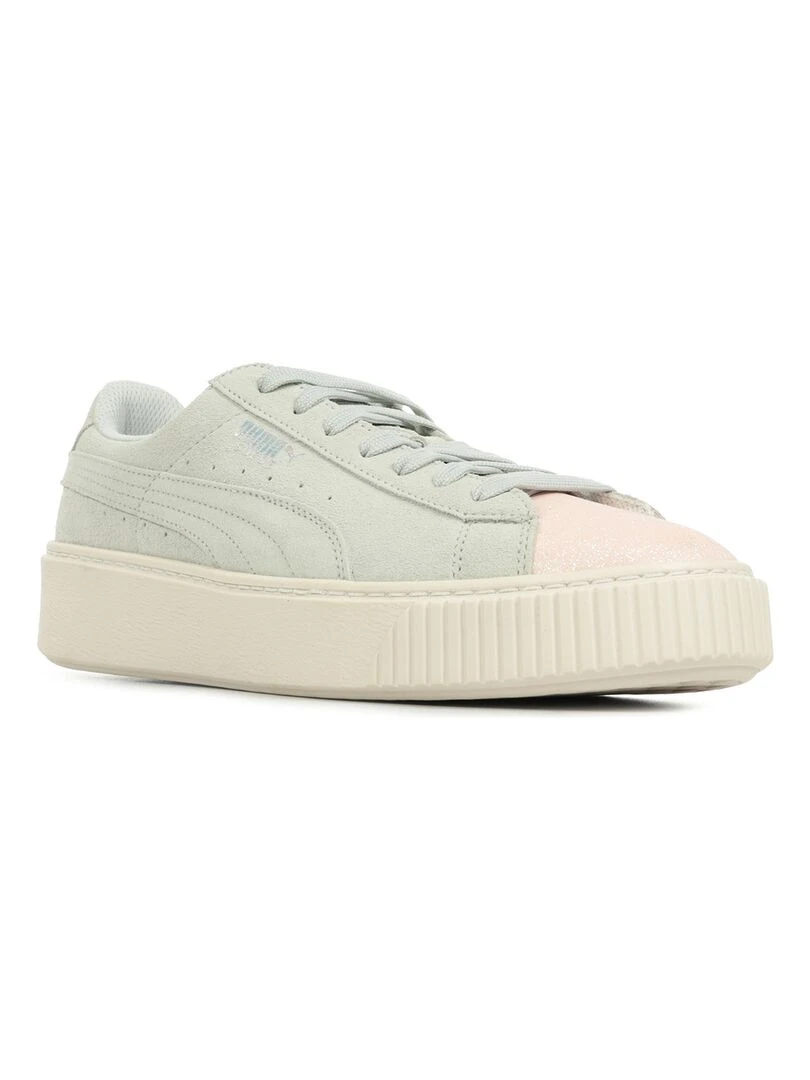 Baskets Suede Platform Glam Jr Beige