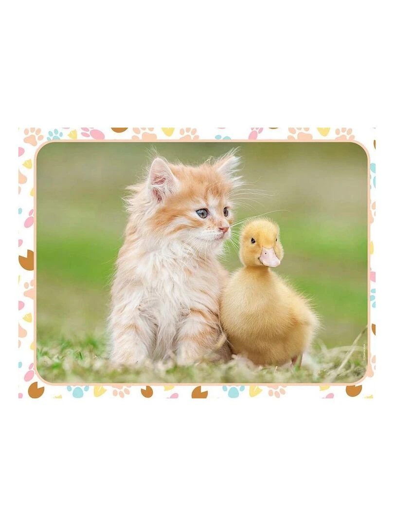 puzzle 30p chaton roux et bebe canard N/A