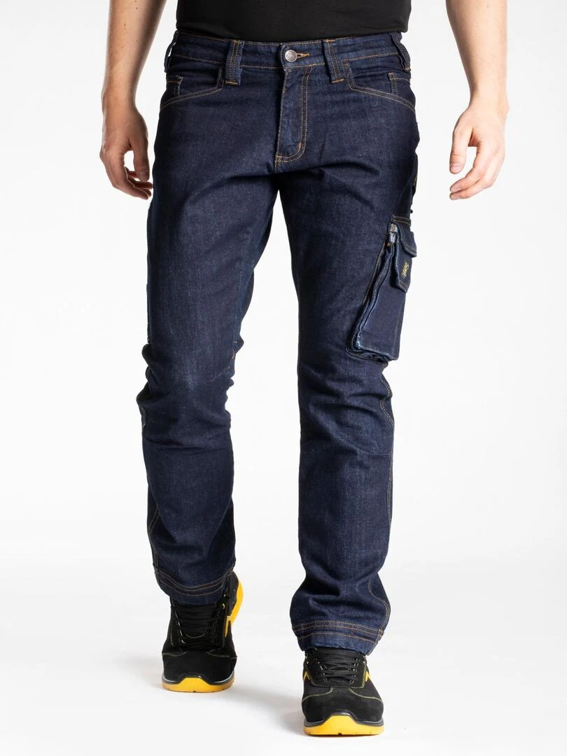 Jeans de travail multi poches stretch brut JOBA 'Rica Lewis' Bleu