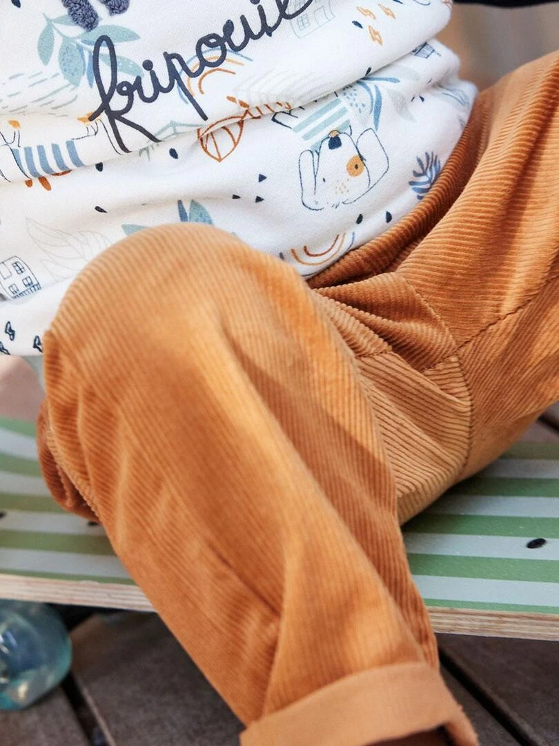 Pantalon bébé en velours côtelé Malo   Marron