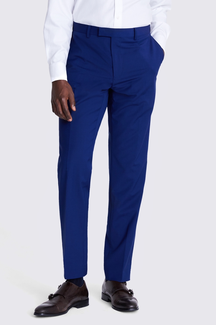 Tailored Fit Royal Blue Performance Trousers Buy Online at Moss