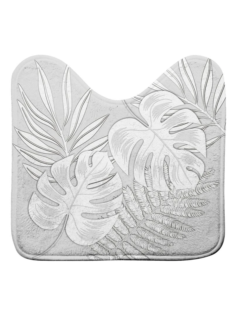 Tapis contour de WC 45 x 45 cm Feuilles d ambre Gris