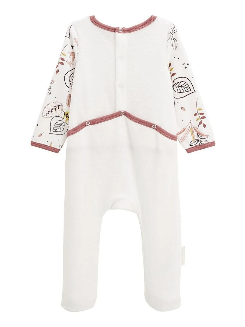Pyjama bébé en velours Léonie Ecru