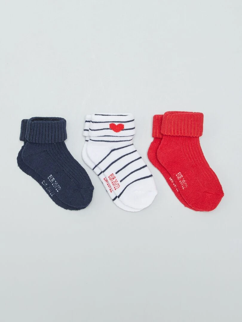 Lot de 5 paires de chaussettes en maille côtelée Beige/rose/violet