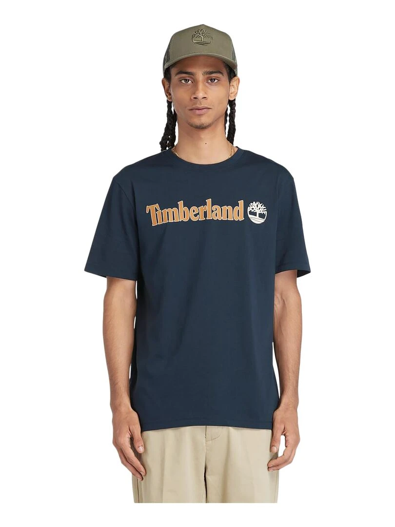 Tee Shirt Timberland Linear Logo Short Sleev   Bleu