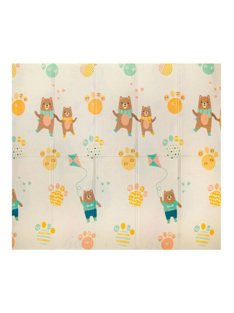 Tapis d'Eveil Pliable Réversible Bébé Ours & Forêt par Kidolo K Beige