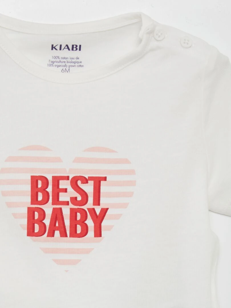 T shirt fête des mères Blanc cœur