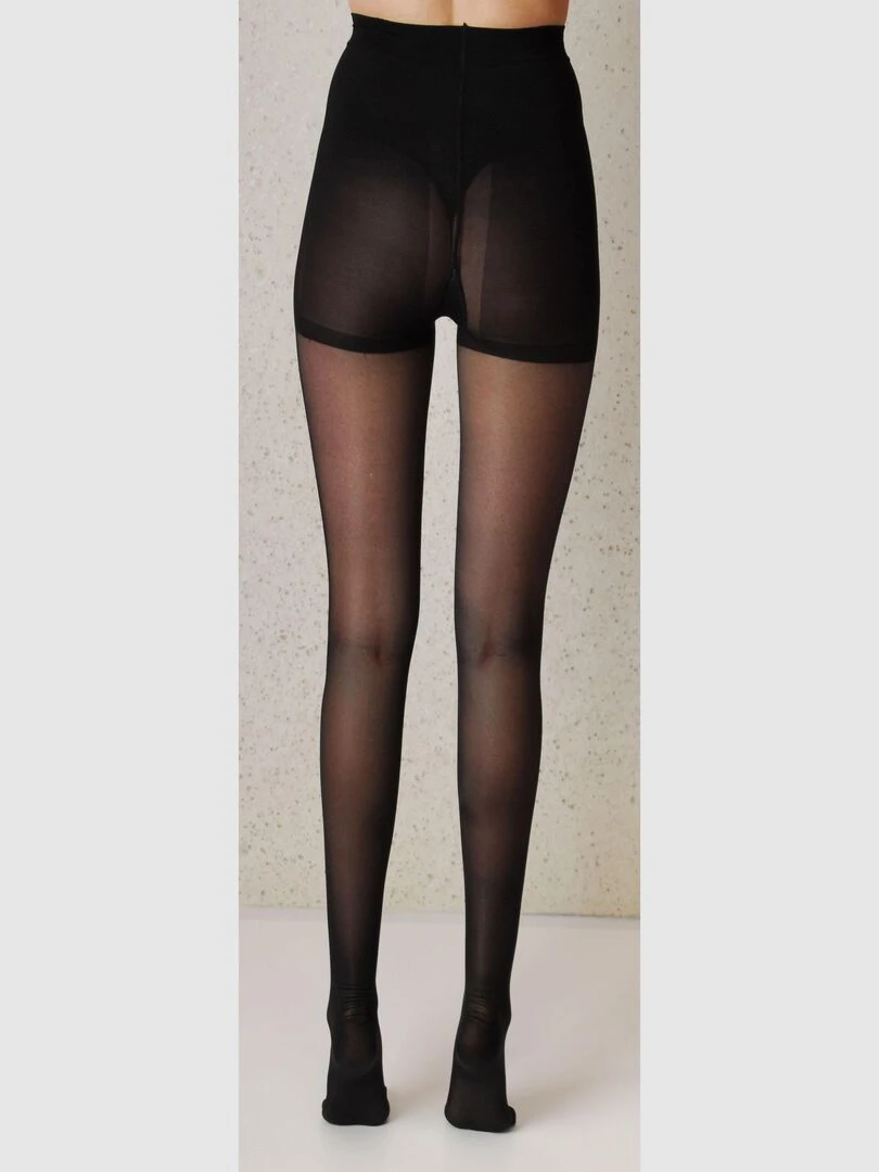 140 Youg Collants avec Compression Forte et Culotte Gainante   Noir