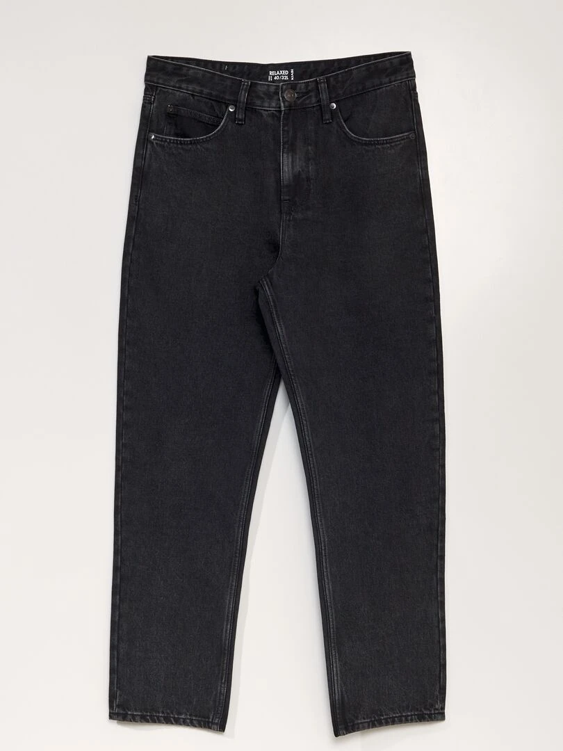 Jean brut coupe relaxed Noir