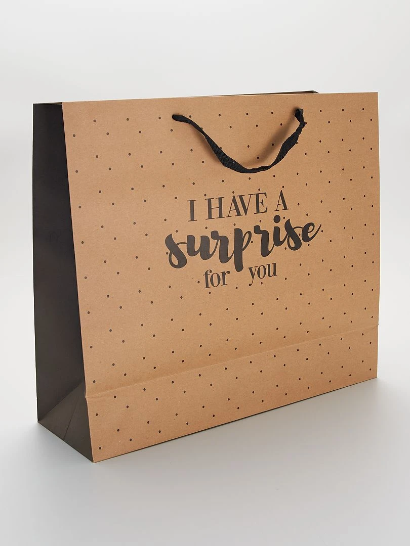 Sac cadeau grand modèle marron