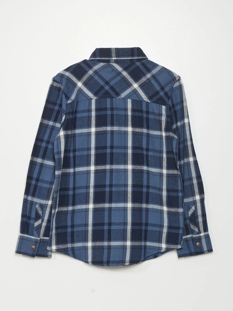 Chemise en flanelle Bleu à carreaux