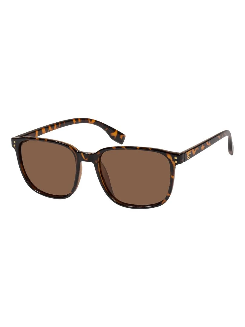 Lunettes de soleil mixte Rectangulaire Ecaille Marron
