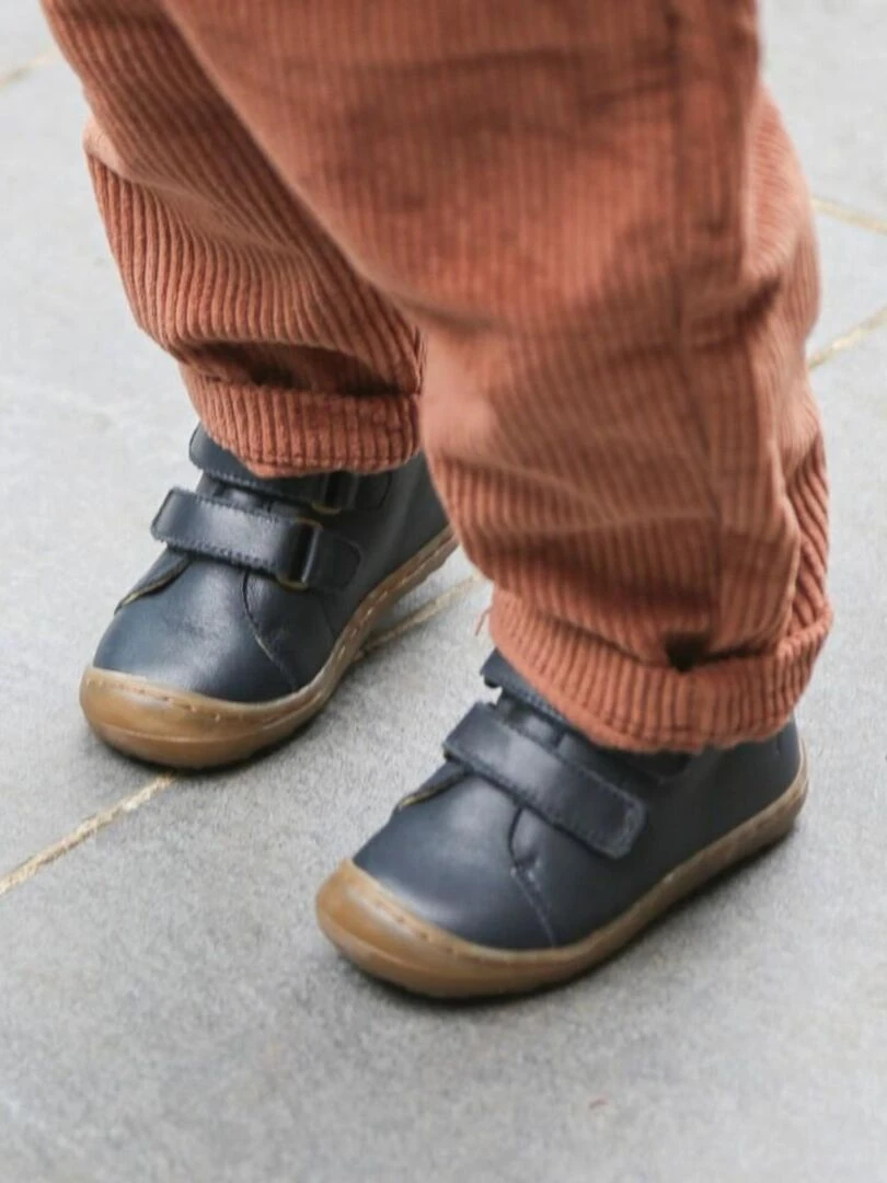 Chaussures premiers pas cuir Pumpy   Bleu Bleu