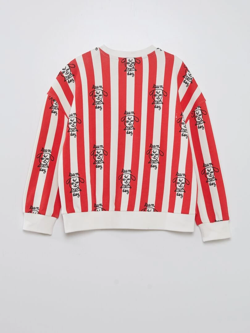 Sweat oversize en molleton X Little Bad Wolf   Rouge/blanc
