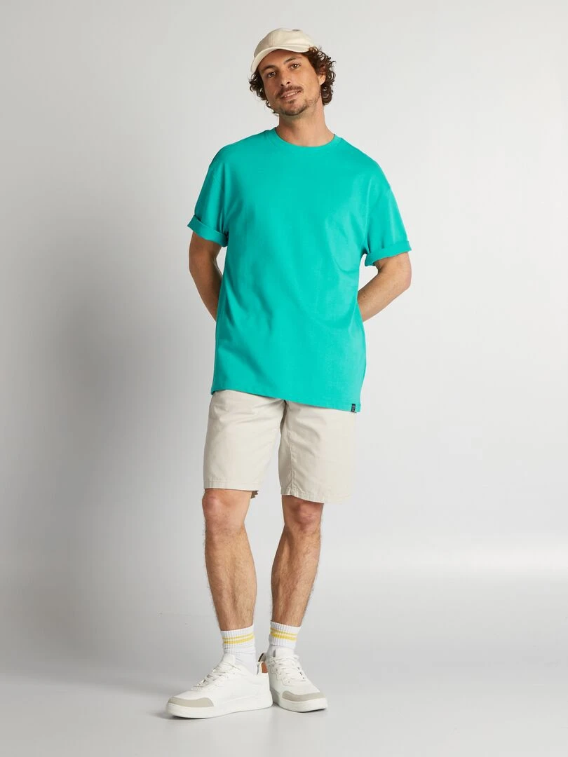 Bermuda chino avec taille élastiquée Gris