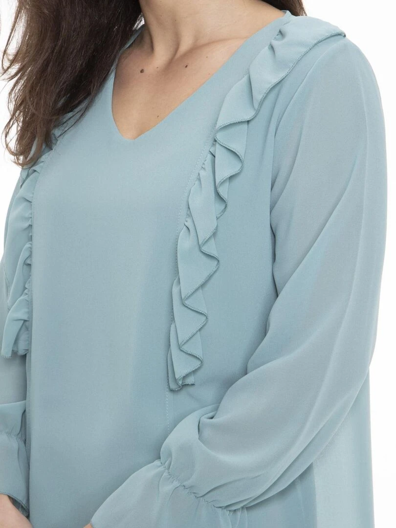 Chemise col tunisien CAROLE   Gérard Pasquier   Vert d'eau