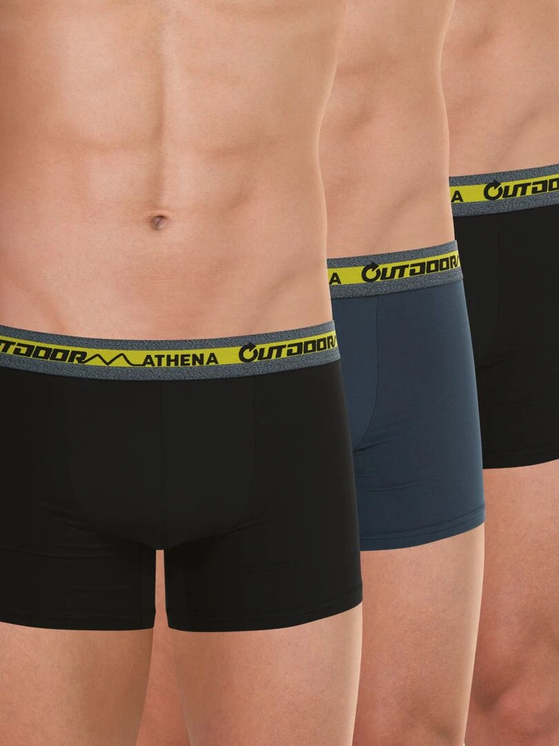 Lot de 3 boxers recyclé homme Outdoor Gris