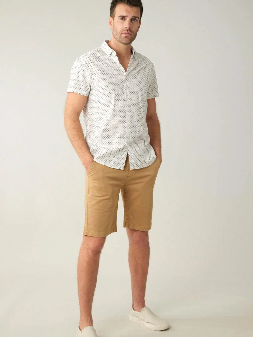 Chemise homme à motifs palmiers 'Deeluxe' Blanc