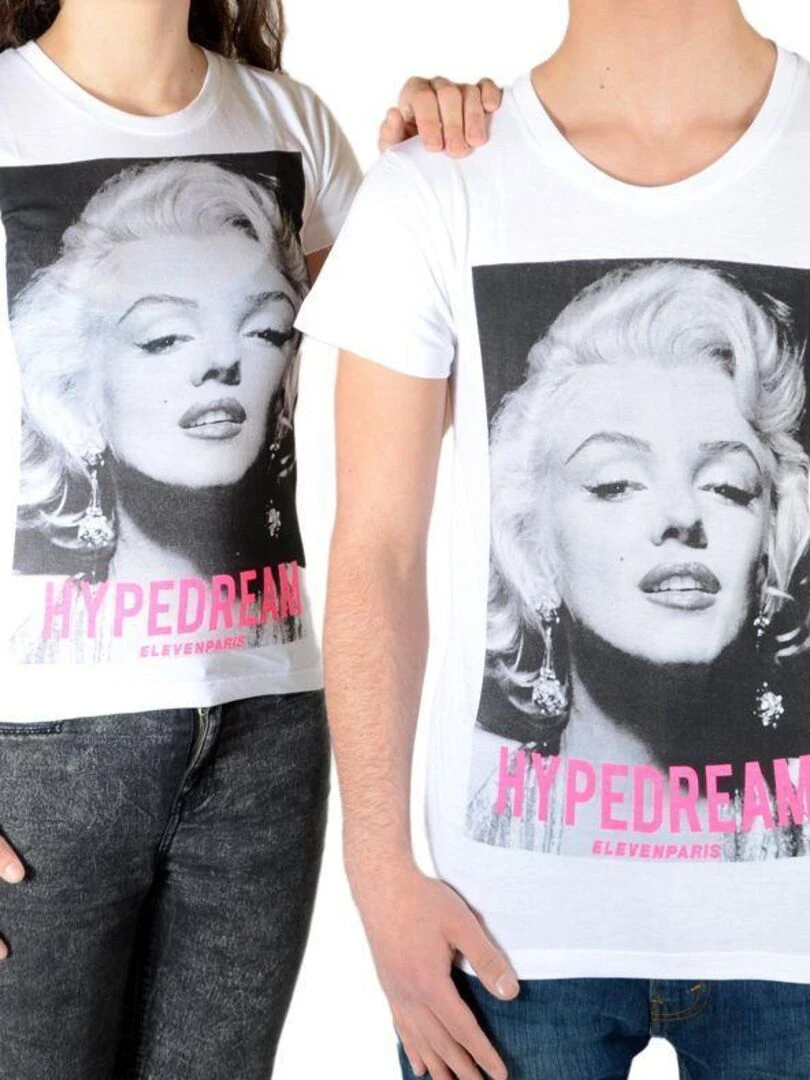 Tee Shirt Little Eleven Paris Monroedream SS Mixte Garçon Fille Blanc Blanc