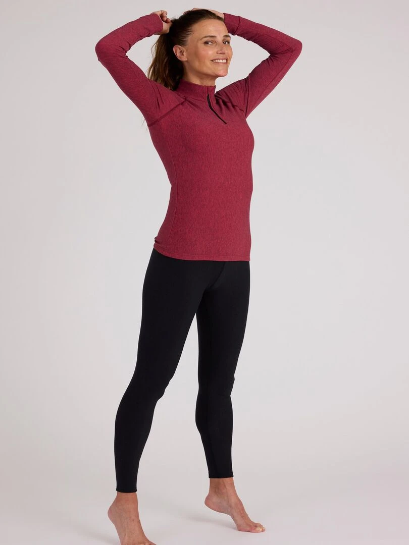 T shirt col zippé Comfort Thermolactyl 5 femme DamartSport Rose