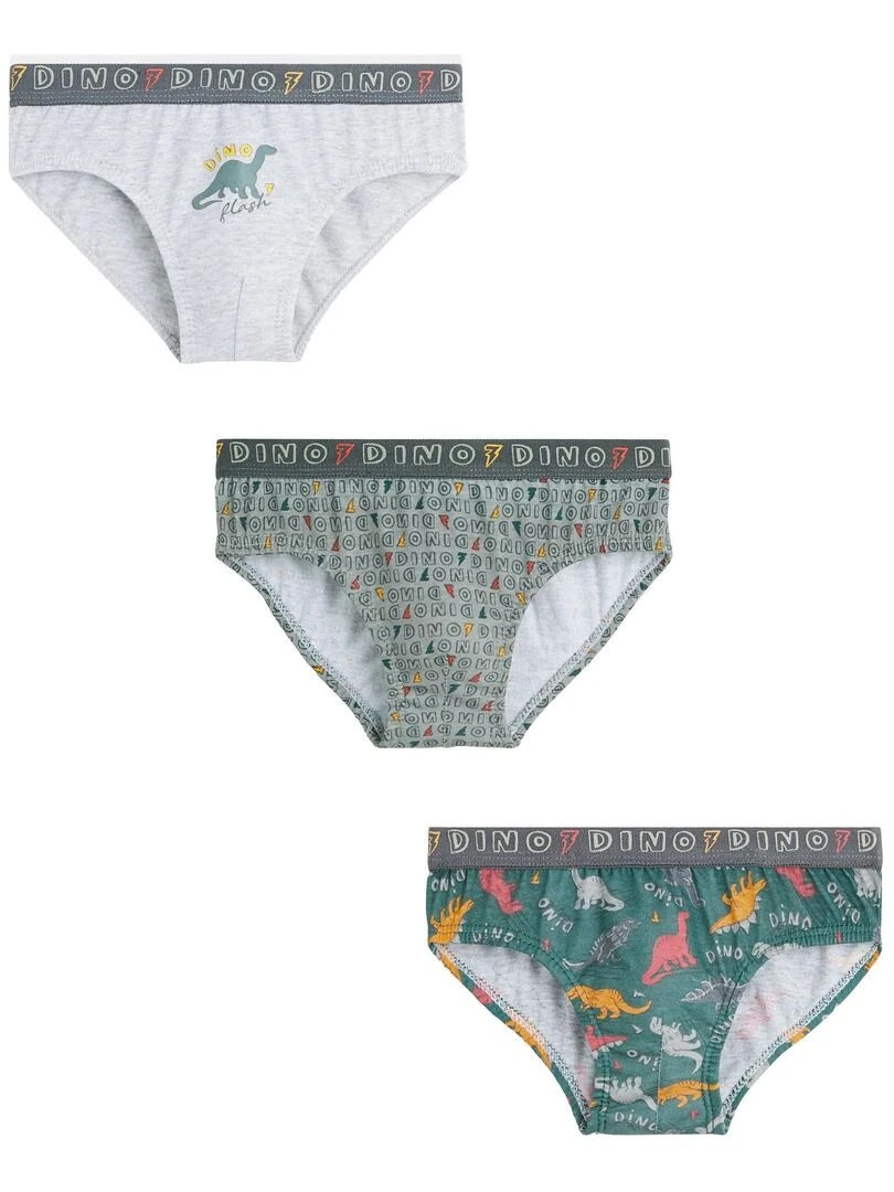 Lot de 3 slips garçon Tadam Gris