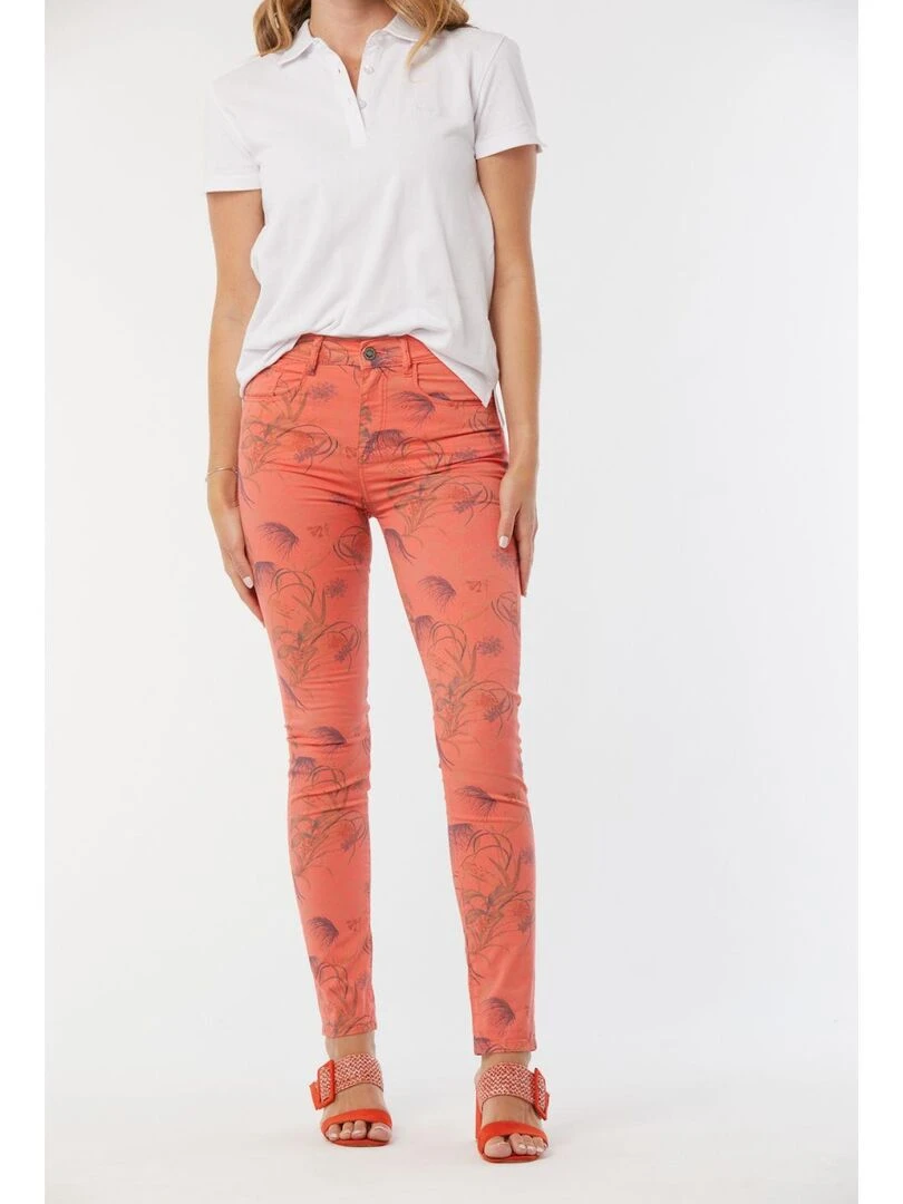 Lee Cooper   Pantalon coton slim LC135   Orange