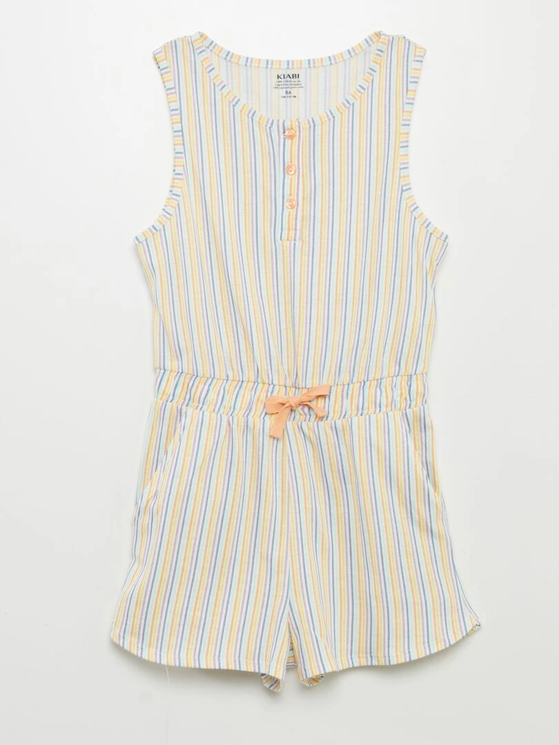 Combishort imprimée Jaune rayé
