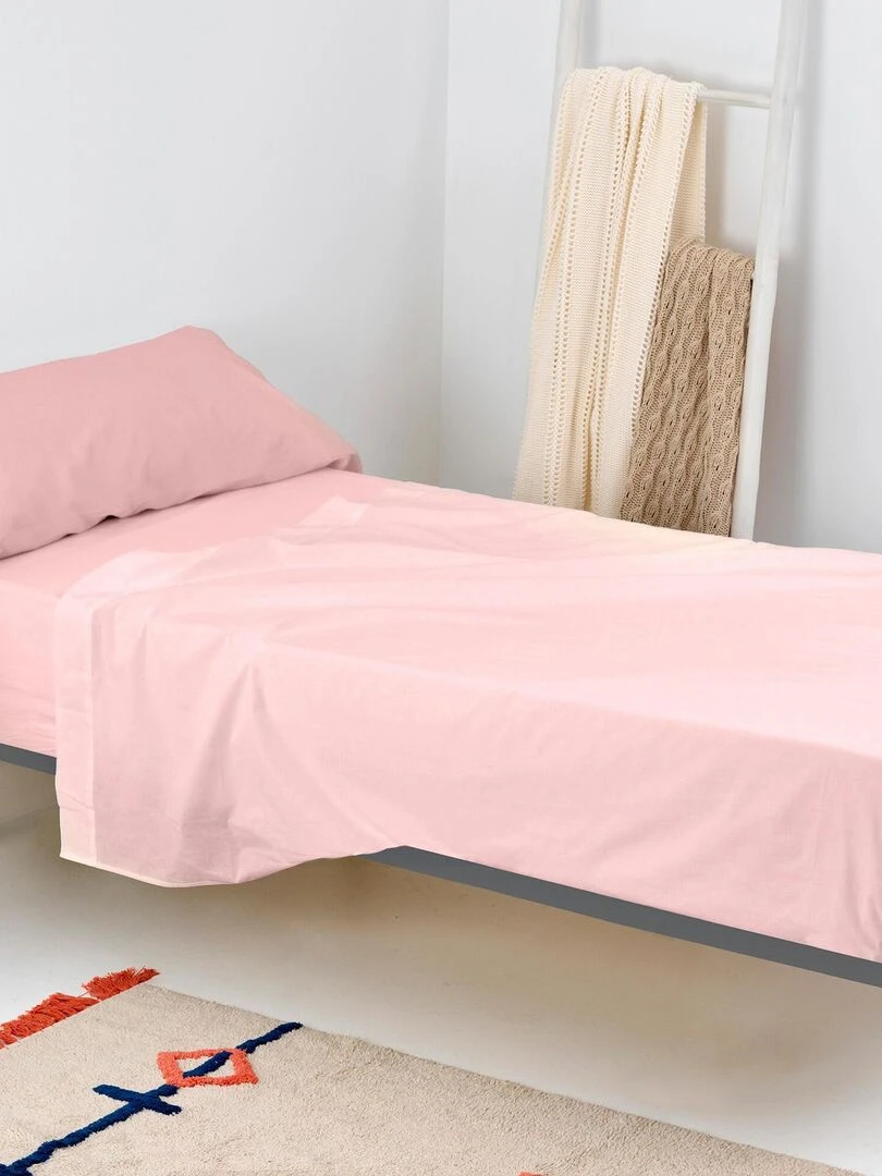 Drap housse Basic "Happyfriday"   Rose pâle