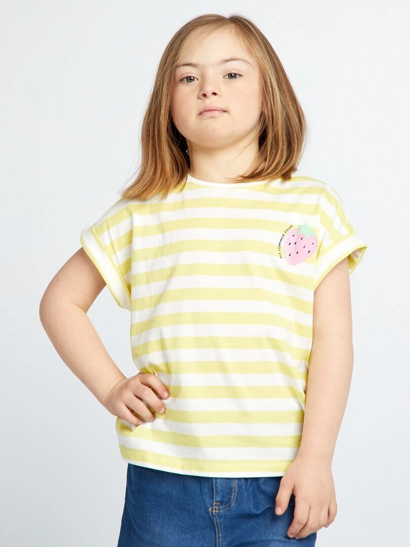 T shirt manches courtes So Easy Jaune rayé