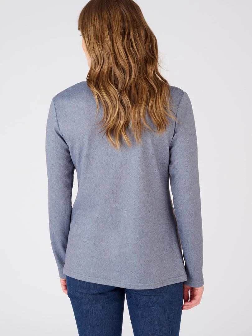 Tee shirt maille chaude fleuri   Damart   Gris