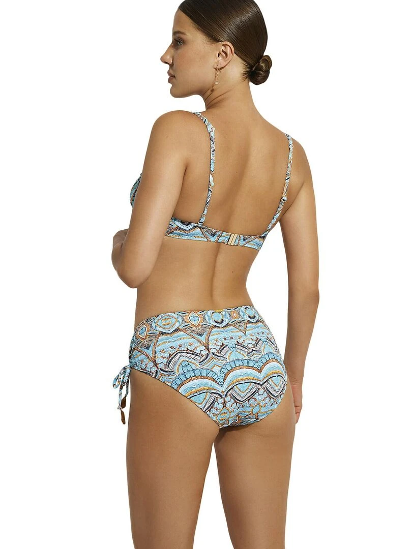 Bas maillot slip de bain taille haute Mai Thai   Bleu turquoise