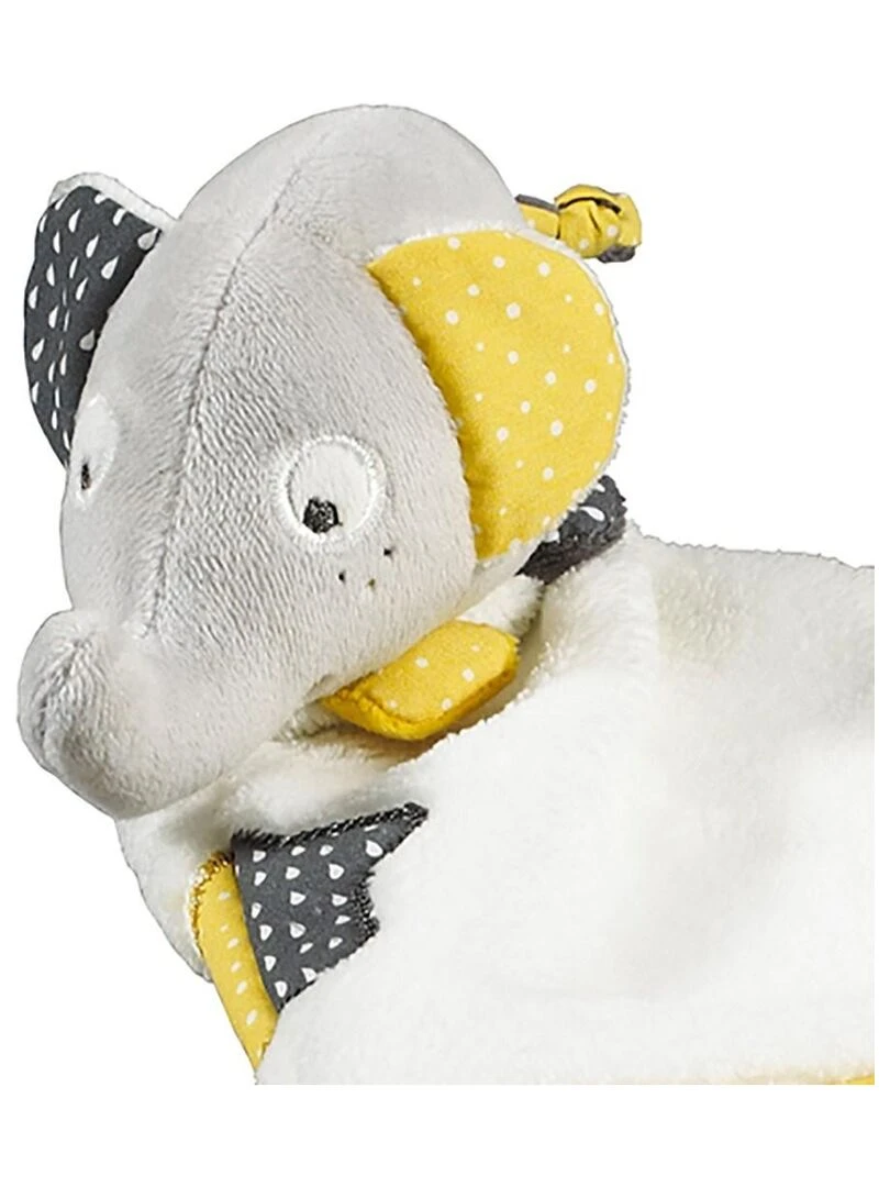 Doudou mouchoir Eléphant en velours gris SAUTHON Gris