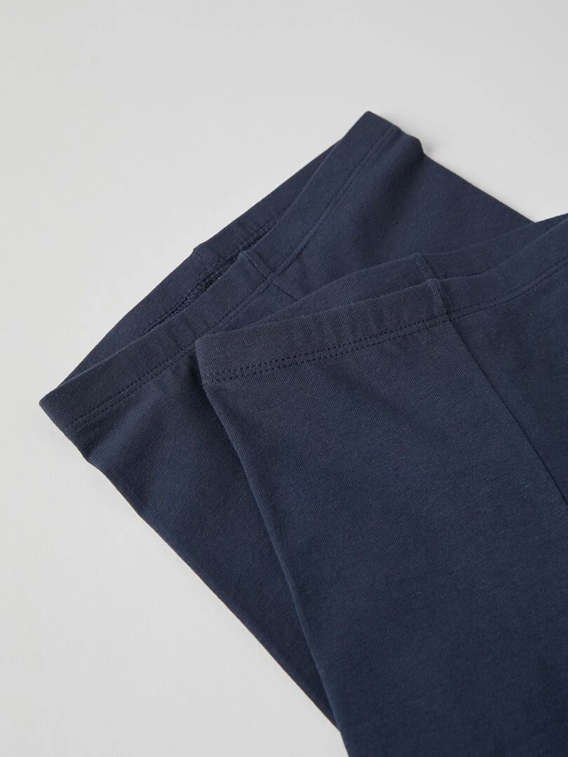 2 Leggings en Coton Bébé Fille LAND OF THE RISING SUN Bleu foncé