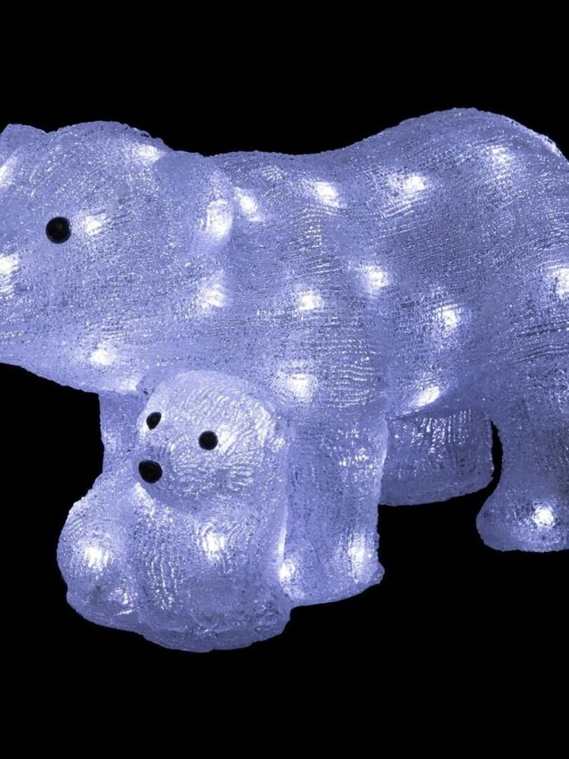Décoration lumineuse LED extérieur Ours H27 cm solaire Blanc