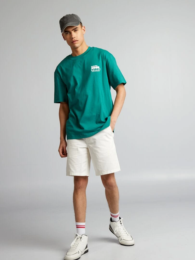 Bermuda chino en twill blanc