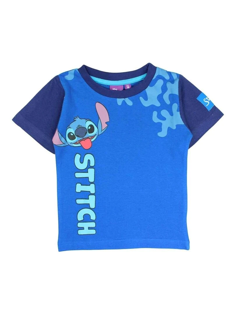 Disney T shirt garçon imprimé Lilo Et Stitch en coton Bleu marine