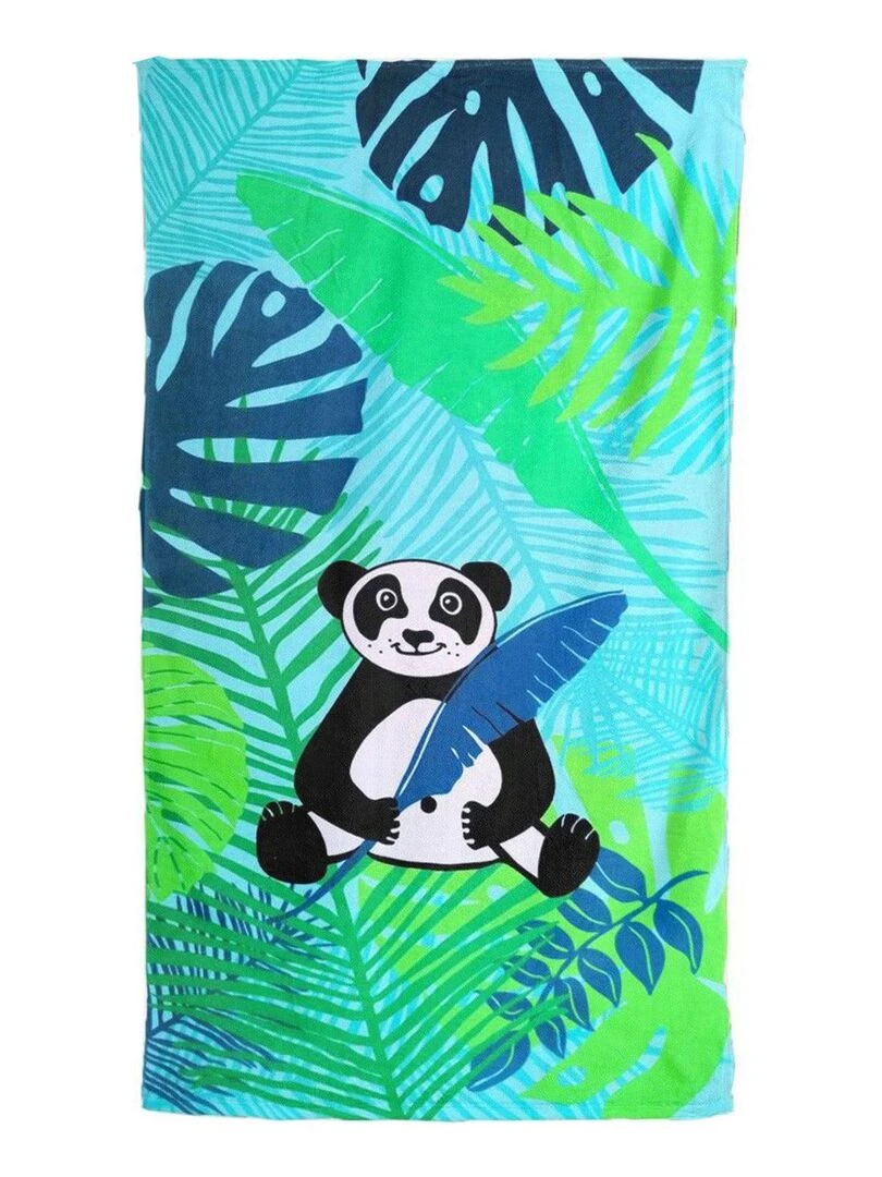 Serviette de plage microfibre Panda 70x140 250 g/m² Vert