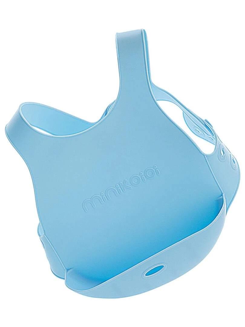 Bavoir récupérateur en silicone Bleu