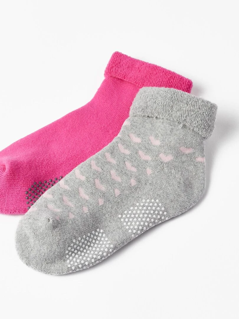 Pack 2 Paires de Chaussettes Épaisses Antidérapantes pour Fille ESSENTIALS LINE Multicolore