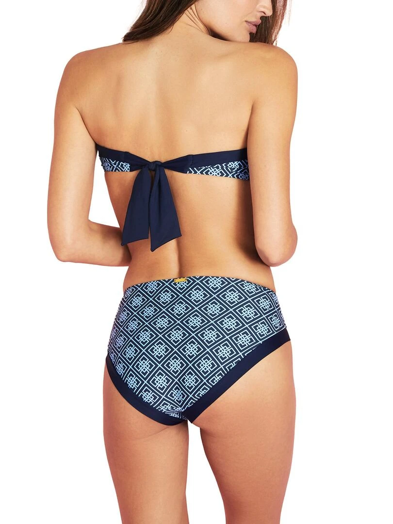Bas maillot slip de bain taille haute Bali   Bleu