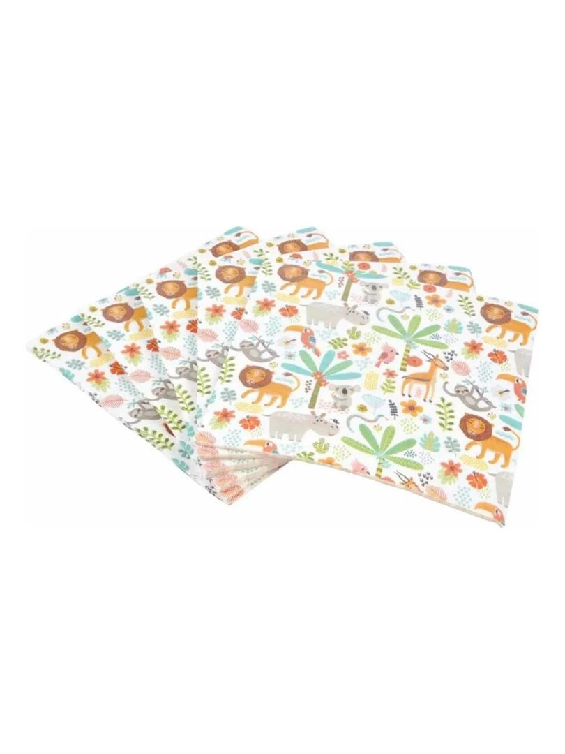 Lot de 20 serviettes en papier Leo L'explorateur 33 cm Beige