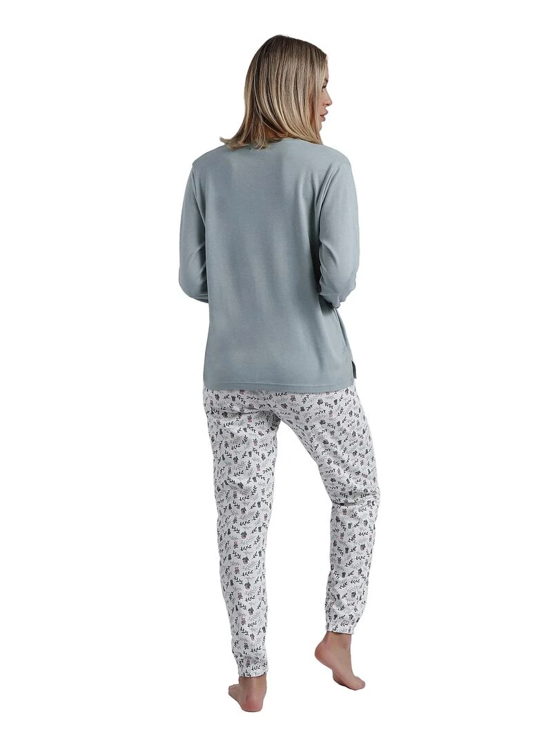 Pyjama pantalon top manches longues Time To Grow Vert