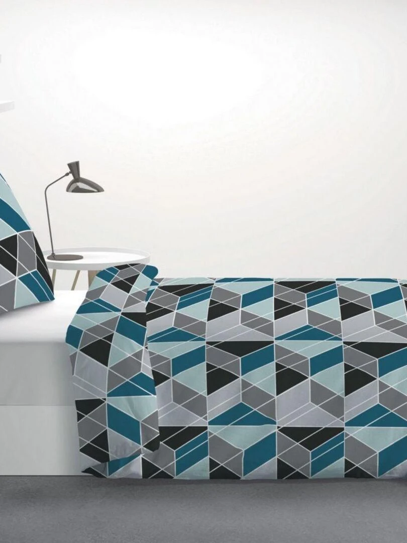 Housse de couette 140x200 cm + 1 taie d'oreiller 63x63 cm Microfibre Blutry   Bleu